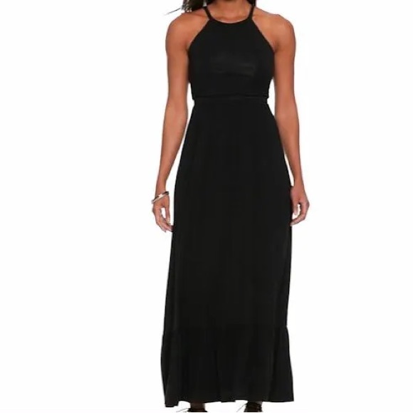 Old Navy Dresses & Skirts - Old Navy High-Neck Ruffle-Hem Maxi Black Dress